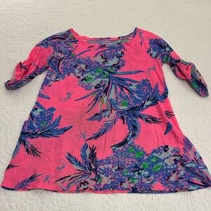 Lilly Pulitzer girls Pink Floral monkey tunic Dress size 4-5